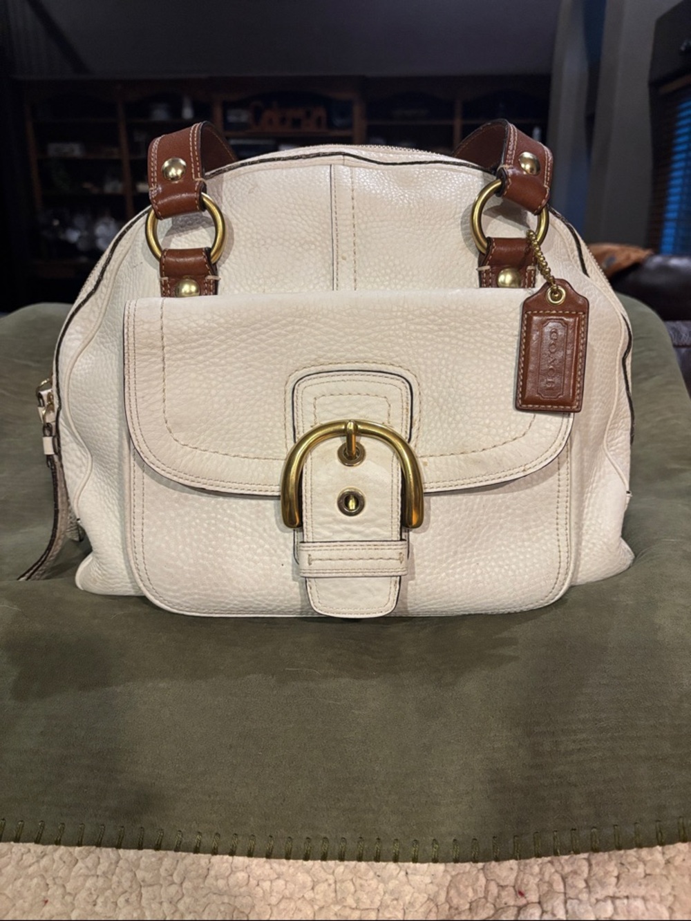 Coach legacy Soho Pebbled Leather Buckle Satchel Hobo Bag 11843